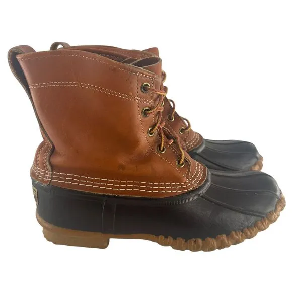 LL Bean Boots Mens 8 Bean Boots Leather Unlined Waterproof Duck Classic USA