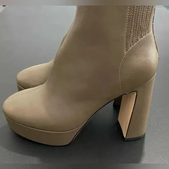 Lola Cruz Leste Leather Platform Heel Boots Y2K Anthropologie Whimsigoth New