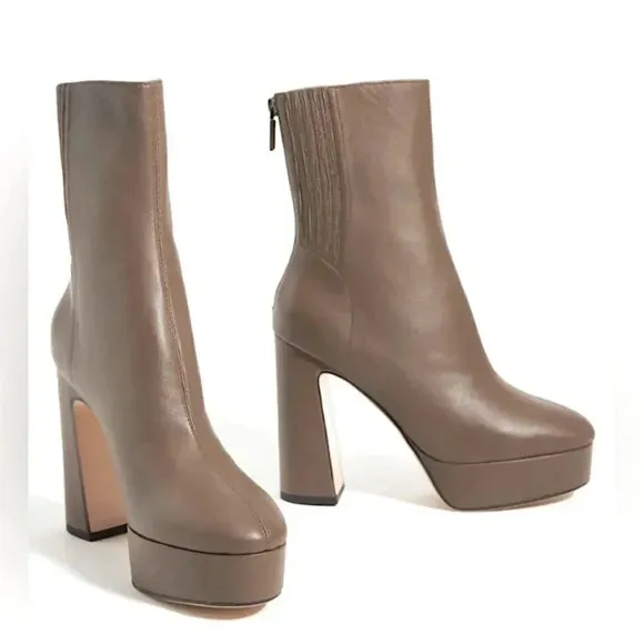 Lola Cruz Leste Leather Platform Heel Boots Y2K Anthropologie Whimsigoth New