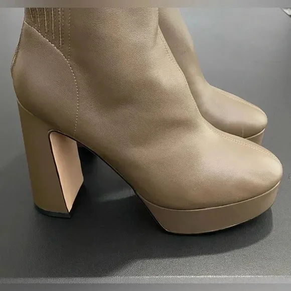 Lola Cruz Leste Leather Platform Heel Boots Y2K Anthropologie Whimsigoth New
