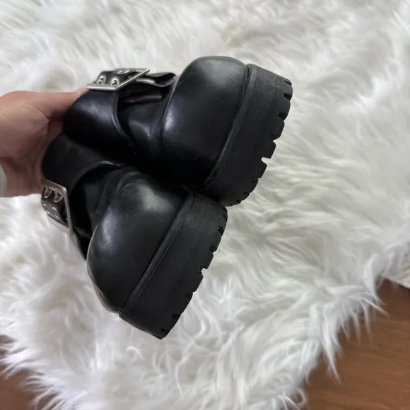 Lower East Side | Vintage Y2K Black Mega Platform Chunky Booties Mary Jane Shoes