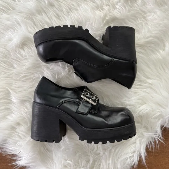 Lower East Side | Vintage Y2K Black Mega Platform Chunky Booties Mary Jane Shoes