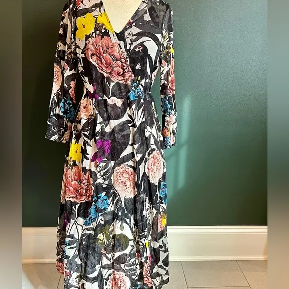 LUCKY BRAND -  Floral Wrap Dress - Elegant &amp; Flattering | Versatile Midi Dress