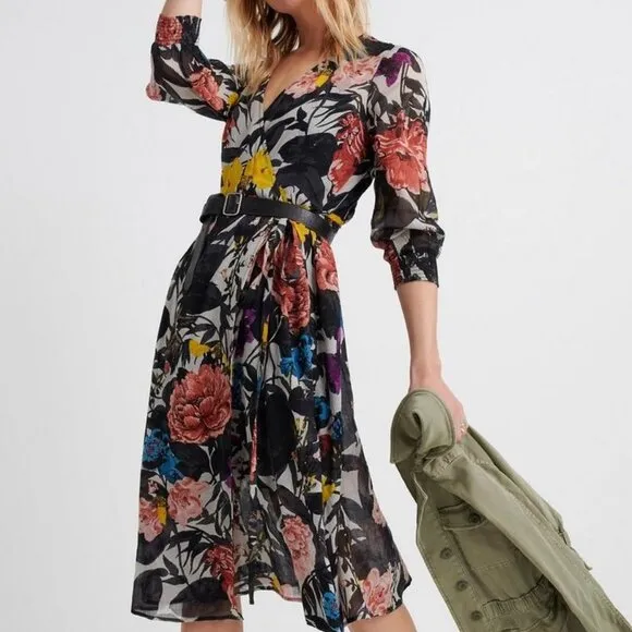 LUCKY BRAND -  Floral Wrap Dress - Elegant &amp; Flattering | Versatile Midi Dress