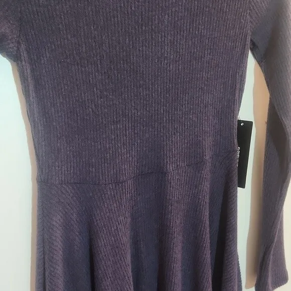 Lulus Fit and Fair Navy Ribbed Long Sleeve Skater Dress size S