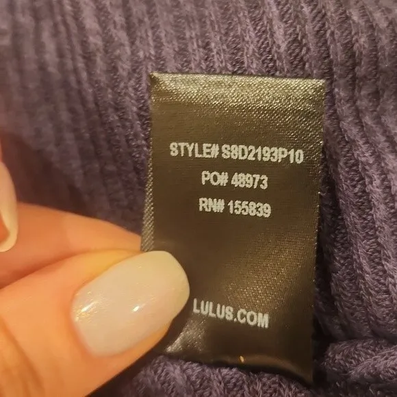 Lulus Fit and Fair Navy Ribbed Long Sleeve Skater Dress size S
