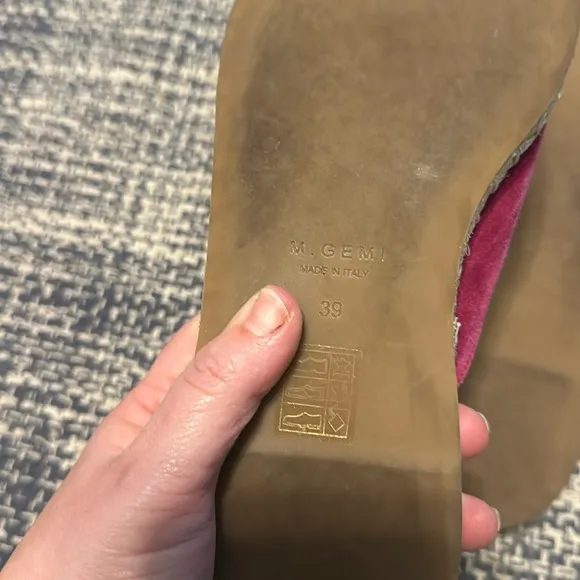 M. Gemi Burgandy Suede Lido Mules size 39