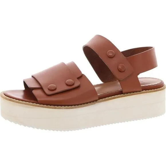 M Missoni Womens Brown Studded Leather Flatform Sandals New