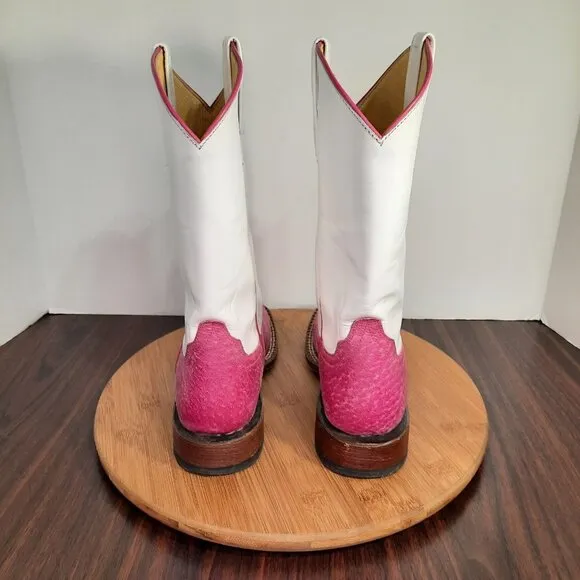 Macie Bean Sinsation Girls Size 4 Boots Pink Unicorn Western Square Toe Cowboy
