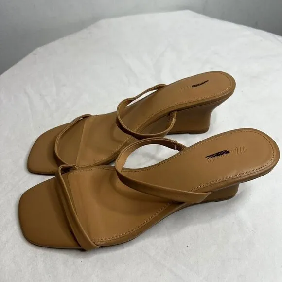 Madewell $128 The Kimmy Wedge Sandal in Amber Brown Size 10 NR004