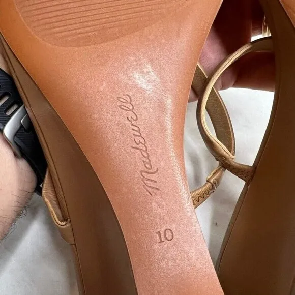Madewell $128 The Kimmy Wedge Sandal in Amber Brown Size 10 NR004