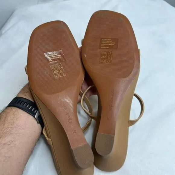 Madewell $128 The Kimmy Wedge Sandal in Amber Brown Size 10 NR004