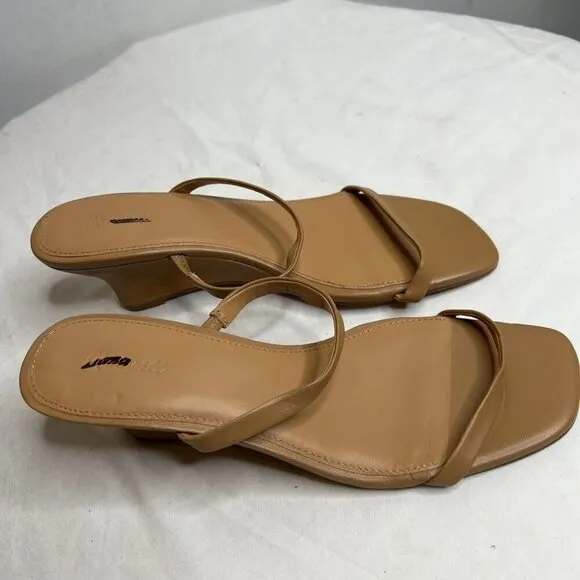 Madewell $128 The Kimmy Wedge Sandal in Amber Brown Size 10 NR004
