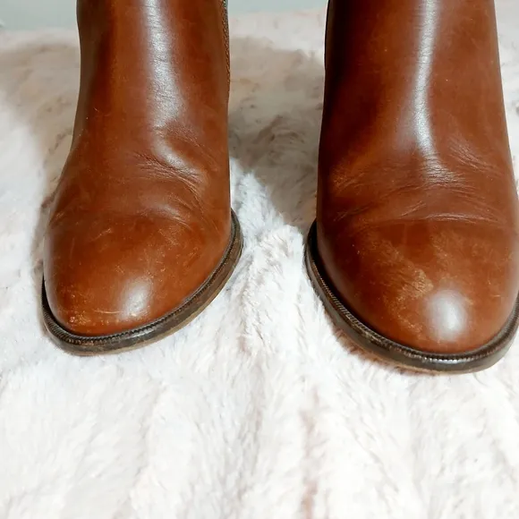 Madewell Brown and Black Ankle Boots with Chunky Heel