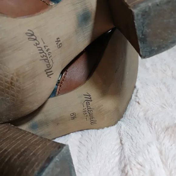 Madewell Brown and Black Ankle Boots with Chunky Heel