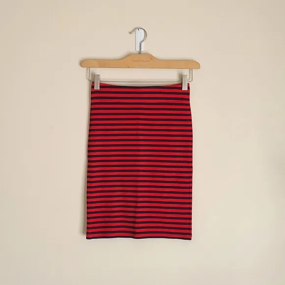 Madewell High Waisted Striped Bodycon Skirt