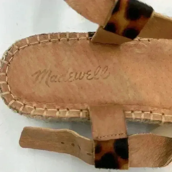 MADEWELL Leather Leopard Print Sandals. Size 6.5.