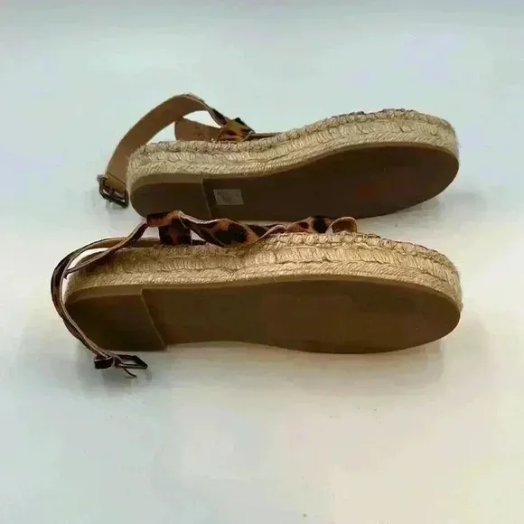 MADEWELL Leather Leopard Print Sandals. Size 6.5.