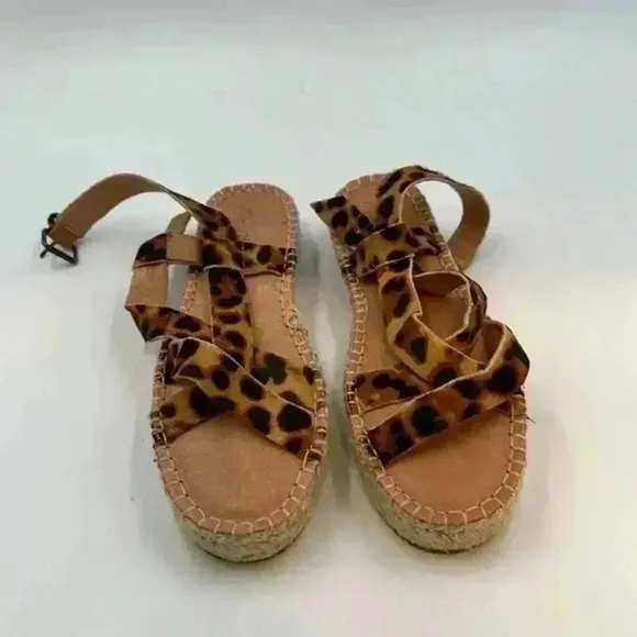 MADEWELL Leather Leopard Print Sandals. Size 6.5.