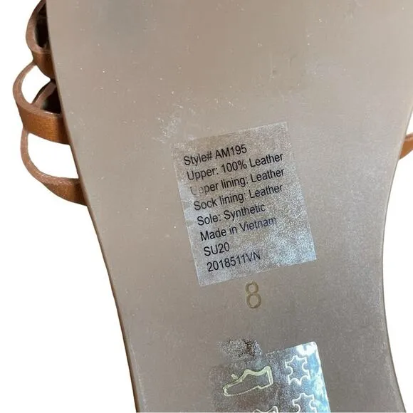 Madewell NWOB Brown Leather Tracie Crisscross Slide Sandals - 8