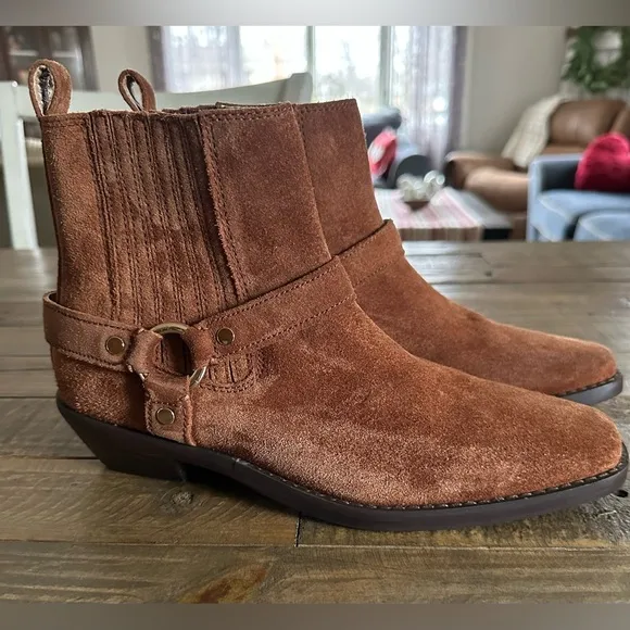 Madewell Santiago Suede Western Harness Boot Size 8 New Without Box