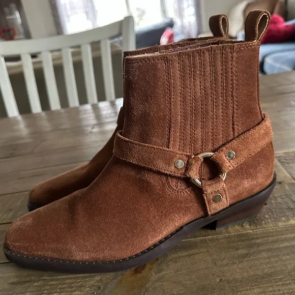 Madewell Santiago Suede Western Harness Boot Size 8 New Without Box