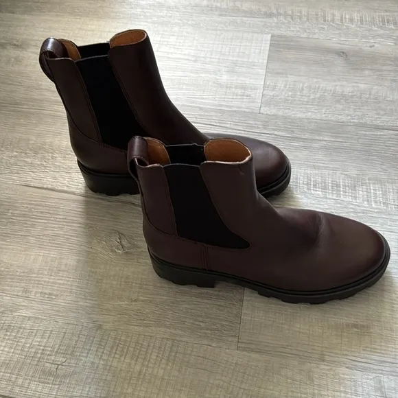 MADEWELL Size 9.5 Wyckoff Chelsea Lugsole Boots in Chocolate Raisin