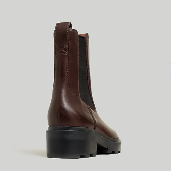 MADEWELL Size 9.5 Wyckoff Chelsea Lugsole Boots in Chocolate Raisin