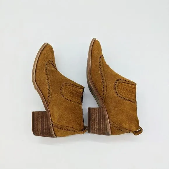 Madewell Suede Grayson Brogue Chelsea Booties Sz 6