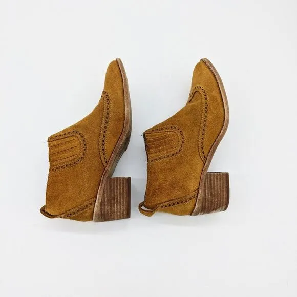 Madewell Suede Grayson Brogue Chelsea Booties Sz 6