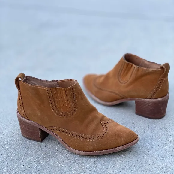MADEWELL The Grayson Brogue Chelsea Boot suede ankle booties western Oxford 8
