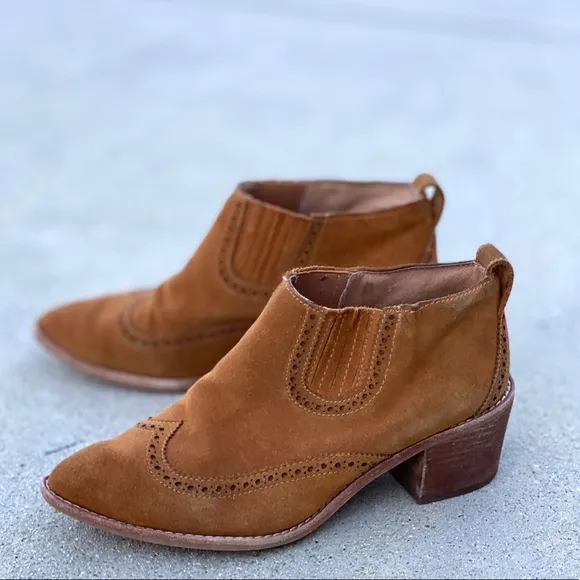 MADEWELL The Grayson Brogue Chelsea Boot suede ankle booties western Oxford 8