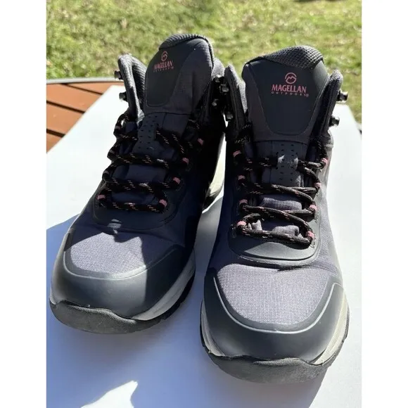 Magellan Outdoors 167566 Waterproof Hiking Boots Gray &amp; Pink Woman’s Size 8.5 B
