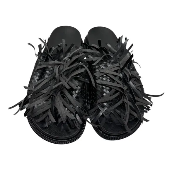 Maison Margiela MM6 Tassel Slip-On Sandals Black