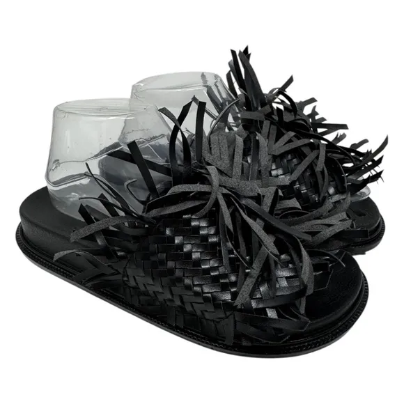 Maison Margiela MM6 Tassel Slip-On Sandals Black
