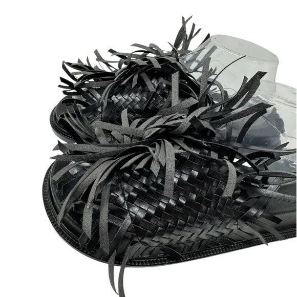 Maison Margiela MM6 Tassel Slip-On Sandals Black