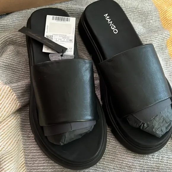 Mango goat leather sandals NWT