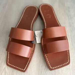Mango Genuine Leather Sandals Flats
