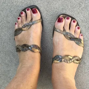 Manolo Blahnik sandals.