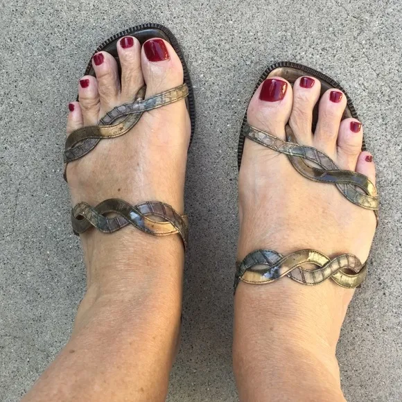 Manolo Blahnik sandals.