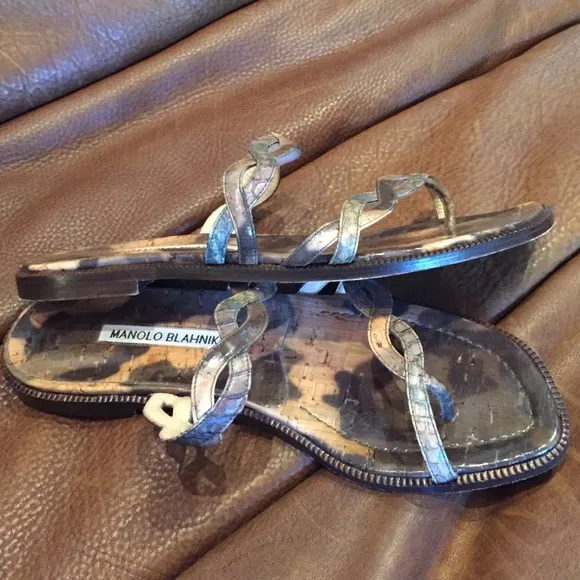 Manolo Blahnik sandals.