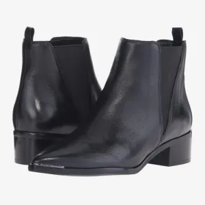 Marc Fisher Black Leather Pointed Toe Yale Ankle Boots Size 7