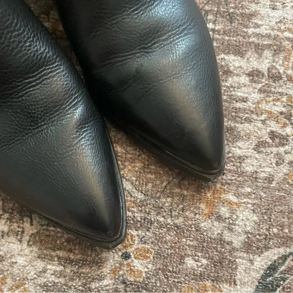 Marc Fisher Black Leather Pointed Toe Yale Ankle Boots Size 7