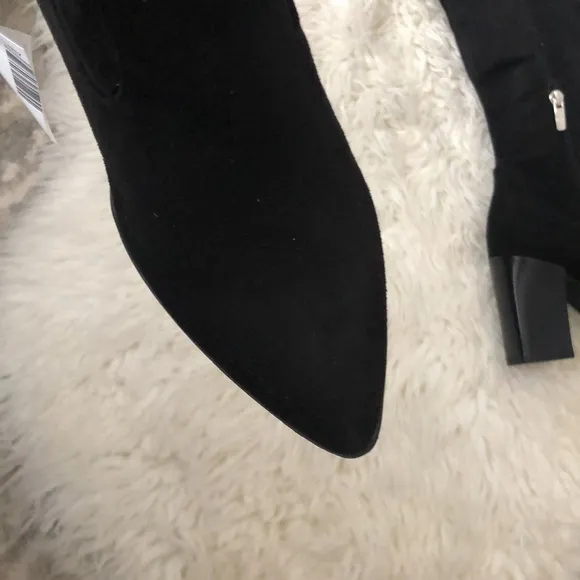 MARC FISHER Black Over the Knee Heeled Pointed Toe Boots