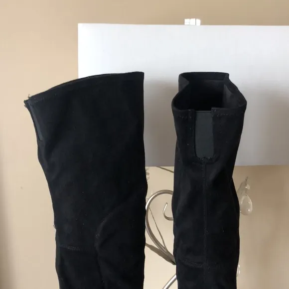 MARC FISHER Black Over the Knee Heeled Pointed Toe Boots