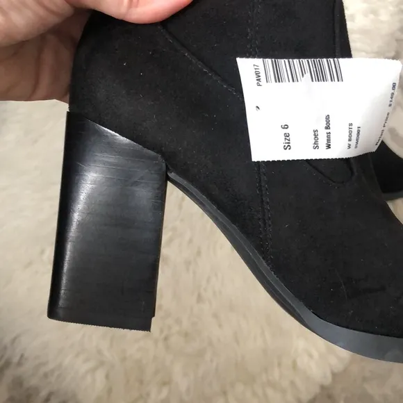 MARC FISHER Black Over the Knee Heeled Pointed Toe Boots