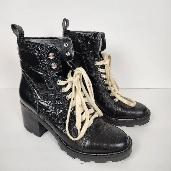 Marc Fisher chunky lace up boots, size 8