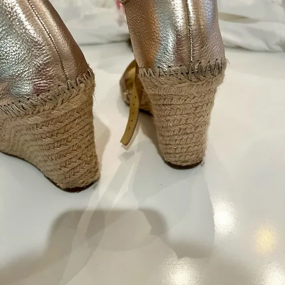 Marc Fisher Gold Wedge Sandal