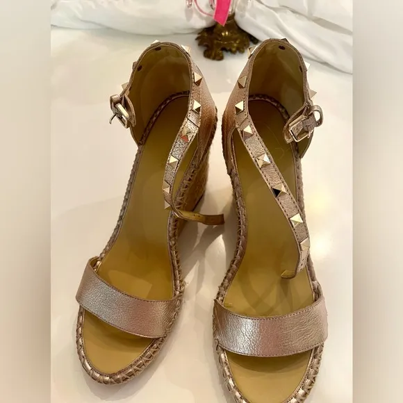 Marc Fisher Gold Wedge Sandal
