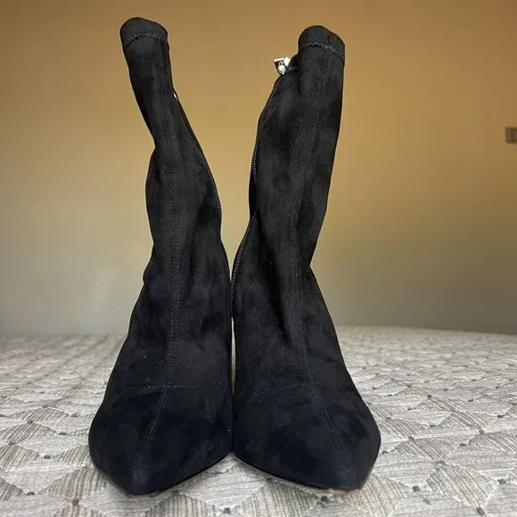 Marc Fisher Larry Faux Suede Pointed Toe Sock Ankle Boot Bootie Women’s 8.5 M